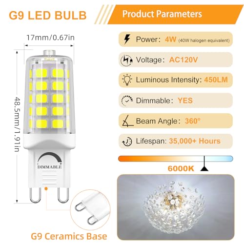 G9 LED Bulb Dimmable 4W