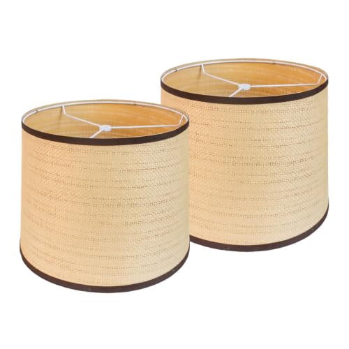 Drum Lamp Shades Set of 2 (Faux Rattan)
