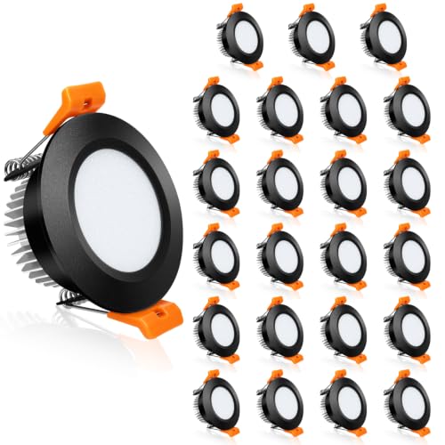2 Inch LED Recessed Lighting (4000k (Natural White) / 24 Pack (Black))
