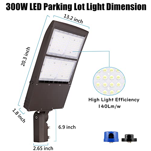 300W Dimmable LED Parkig Lot Light with Slip Fitter