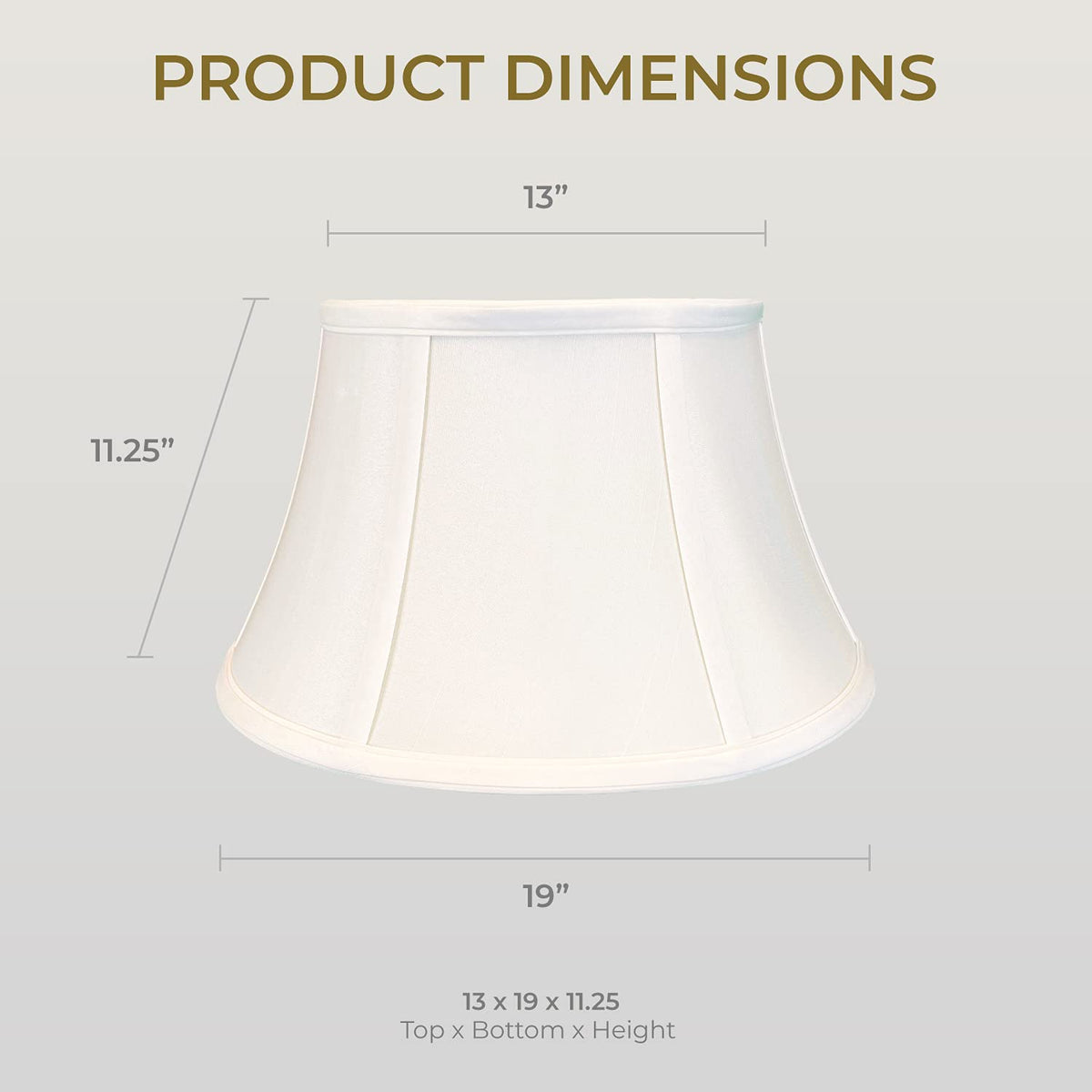Royal Designs Shallow Drum Bell Billiotte Lamp Shade (White / 13 x 19 x 11.25)
