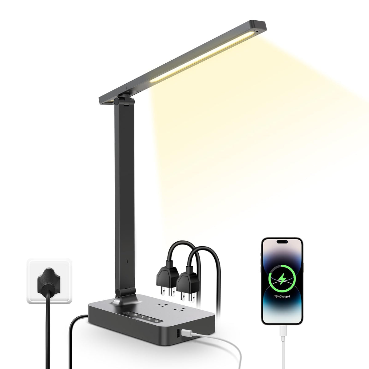 Desk Lamp with USB Charging Port (Black3)