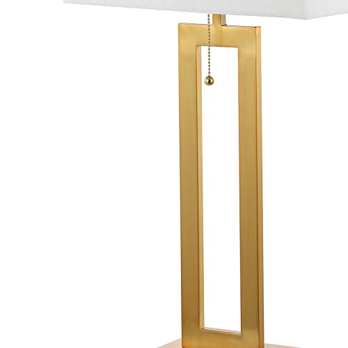 Sabrina 28.5" Metal USB Industrial Lamp (Brass Gold)