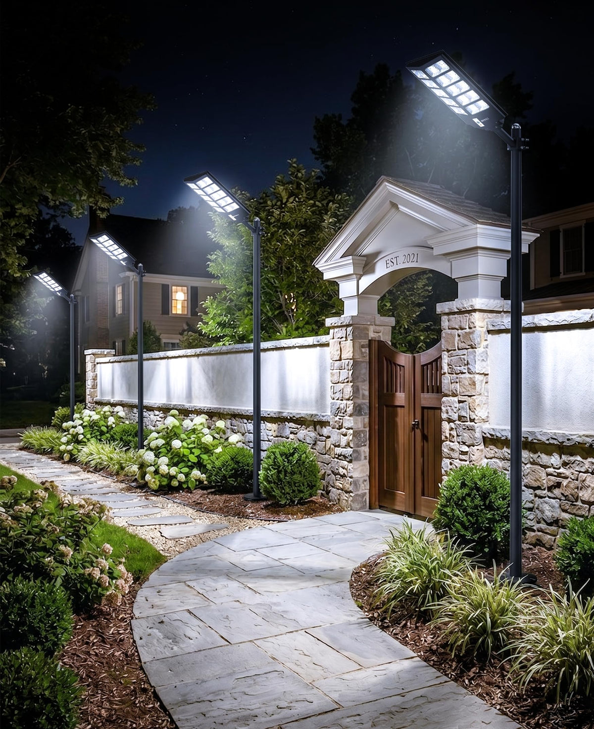 Y 10000W Solar Street Lights Outdoor (Black / L)