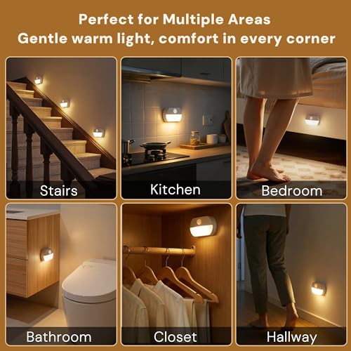 Motion Sensor Step Lights Indoor (Soft White / 6 Pack)