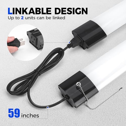 BS168 LED Shop Lights 8FT for Workshop (5000K / Black-168W-8FT-6 Packs)