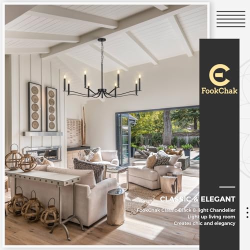 Black Chandelier (Black / 43.7 inch)