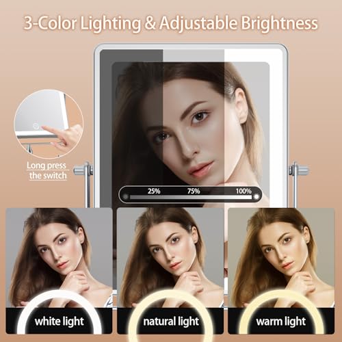 8.7" 5000mAh Rechargeable Wall Mounted Makeup Mirror (Chrome B)