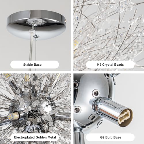 Modern Crystal Chandeliers Firework (Chrome / 12-Light (Semi-Flush Mount))