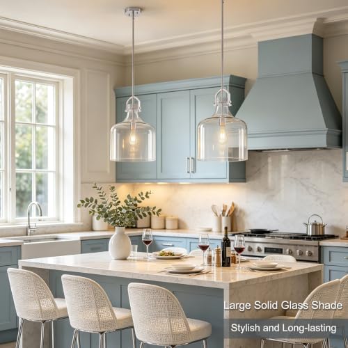 15" H Brushed Nickel Large Pendant Lights Kitchen Island Lighting (Brushed Nickel)