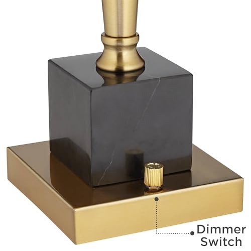 Wayne 29 1 4" Tall Table Lamp USB Brass Marble Ports Luxury Modern