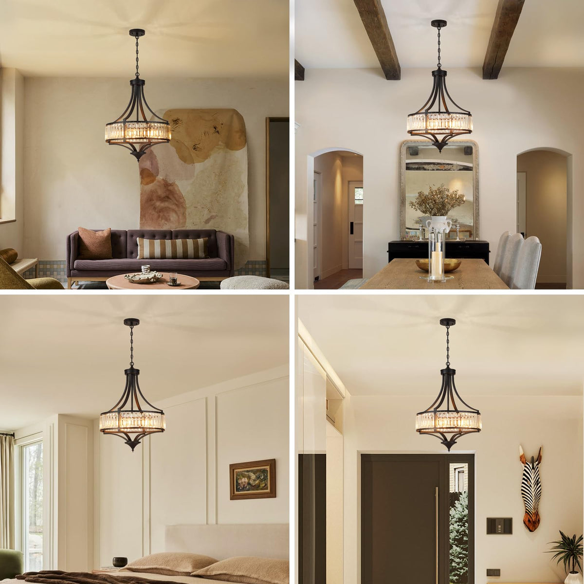 Modern Black Crystal Chandelier (Black)