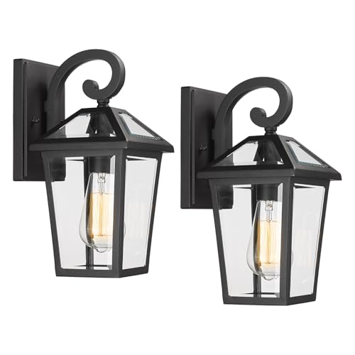 Outdoor Wall Light Fixtures (Black -Medium 2 PACK / Medium)