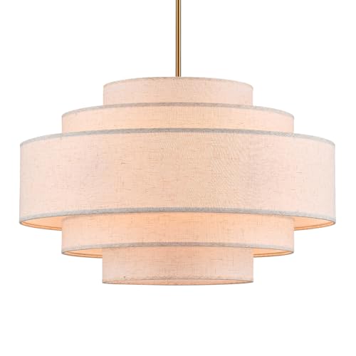 Modern Linen Drum Chandelier