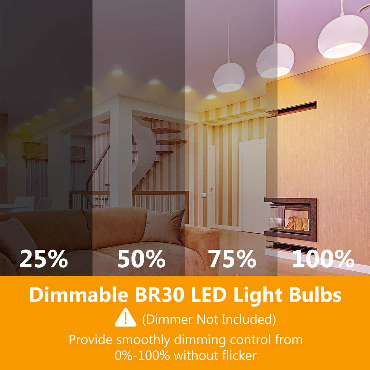 BR30 led Light Bulb (2700k Warm White / 24 Pack)