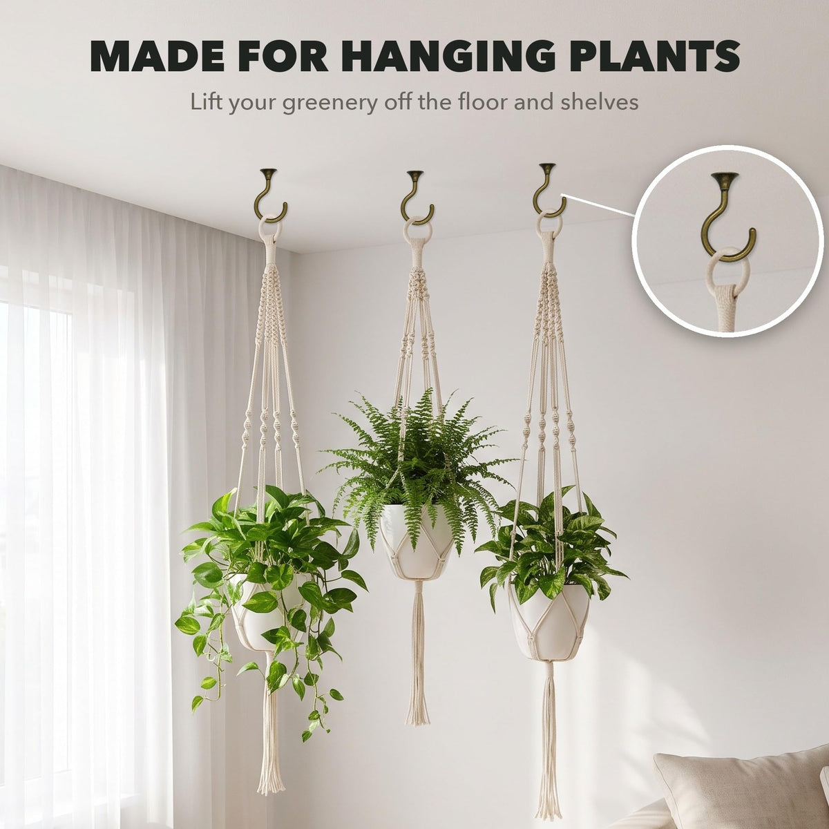 Heavy Duty Ceiling Hooks (Antique Brass)