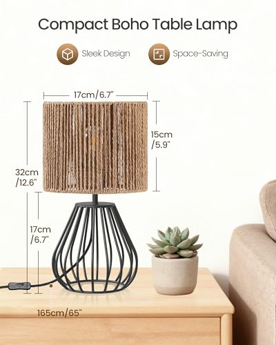 Rattan Table Lamp (Striped + Black)