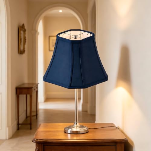 Navy Blue Hexagonal Linen Lamp Shade (Blue / (6.25*6.25)(13*13)11* 1 Pack)