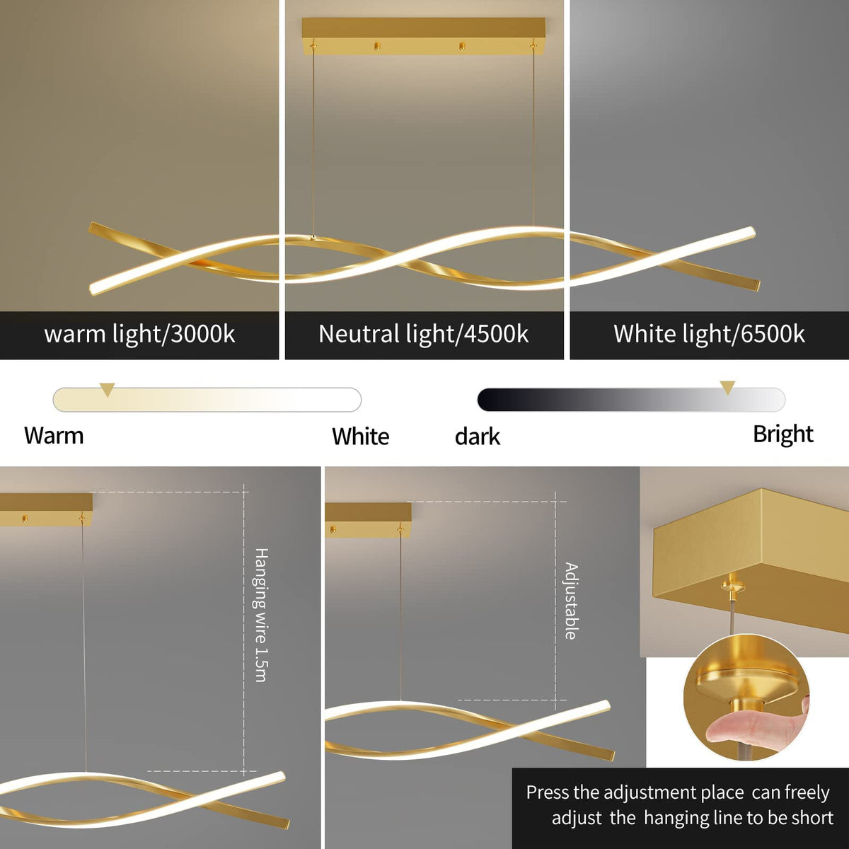 Modern Ceiling Pendant Light (D / 39IN)