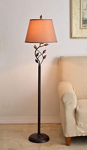 Birdsong Swing Arm Floor Lamp with Oil Rubbed Bronze with Gold Highlights Finish (Swing Arm Floor Lamp / Oil Rubbed Bronze with Gold Highlights)