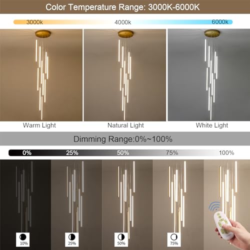 Modern LED High Ceiling Chandelier
