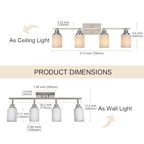 4 Light Track Lighting (Brushed Nickel / 4-Lights)