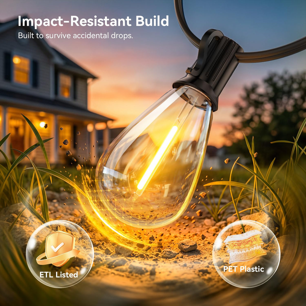 100FT Outdoor String Lights with Remote (100FT)