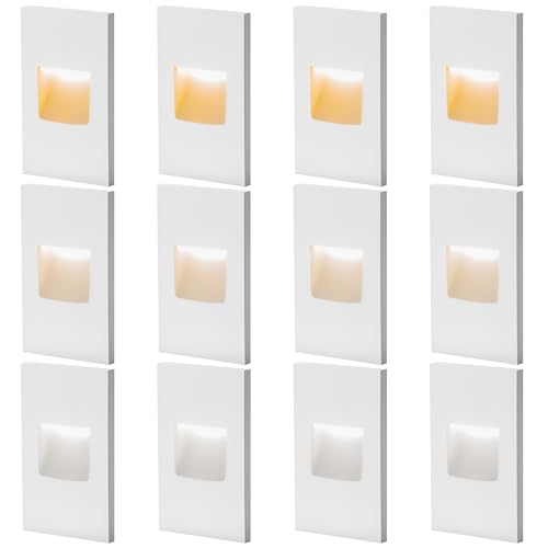 12 Pack Outdoor Step Lights LED Stair Lights Indoor (White)