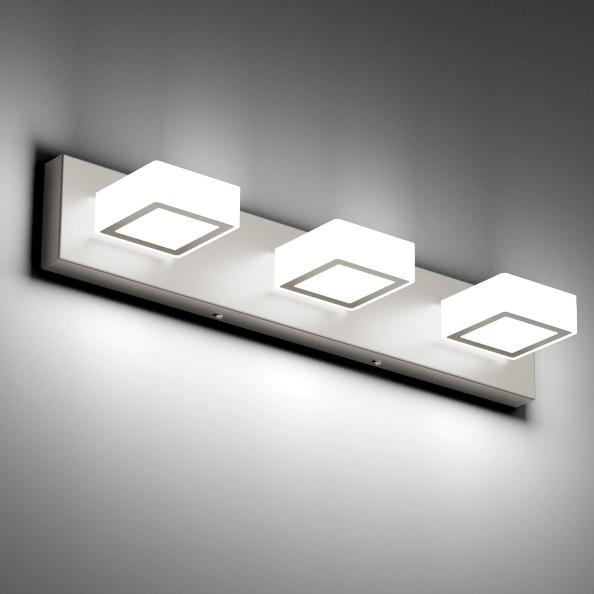 Brushed Nickel Bathroom Vanity Lights 24inch Metal Acrylic LED Modern Bathroom Wall Lighting Fixtures Brushed Nickel (Brushed Nickel / 24 inch)