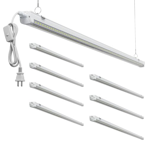 T8 8FT LED Shop Lights 8 Pack 6000K Linkable Garage Light Fixture