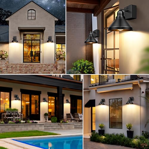 Motion Sensor Outdoor Wall Lights (Black / 8.75IN)