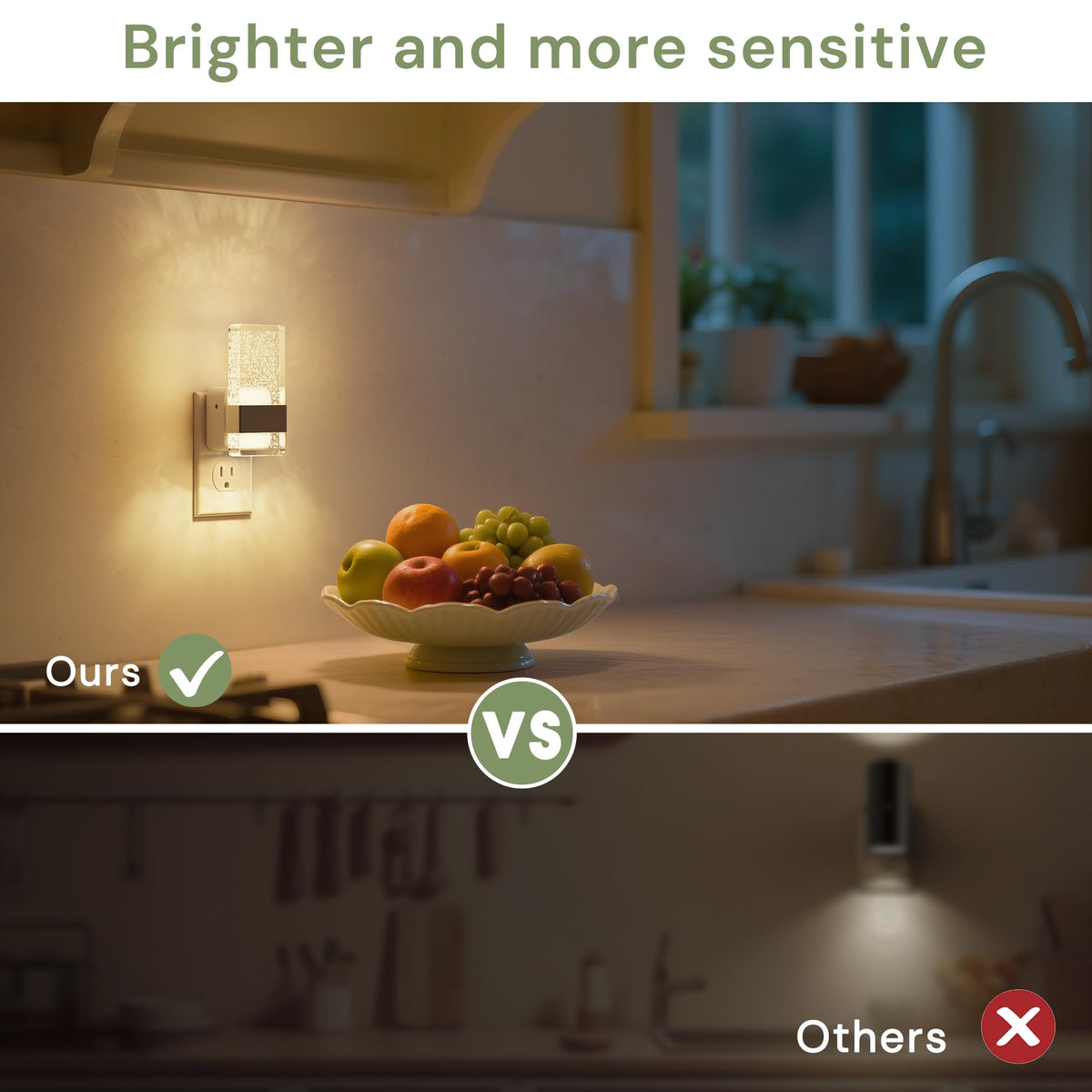 Night Light Dimmable Night Lights Plug into Wall (Silvery White)