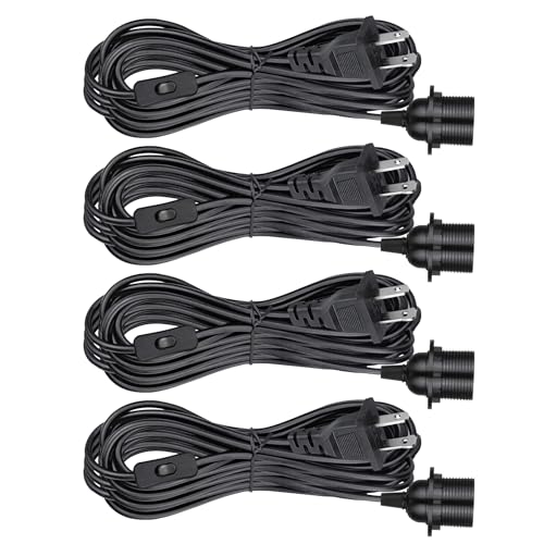 Plug in Pendant Light Cord Kit (Black / 16FT)