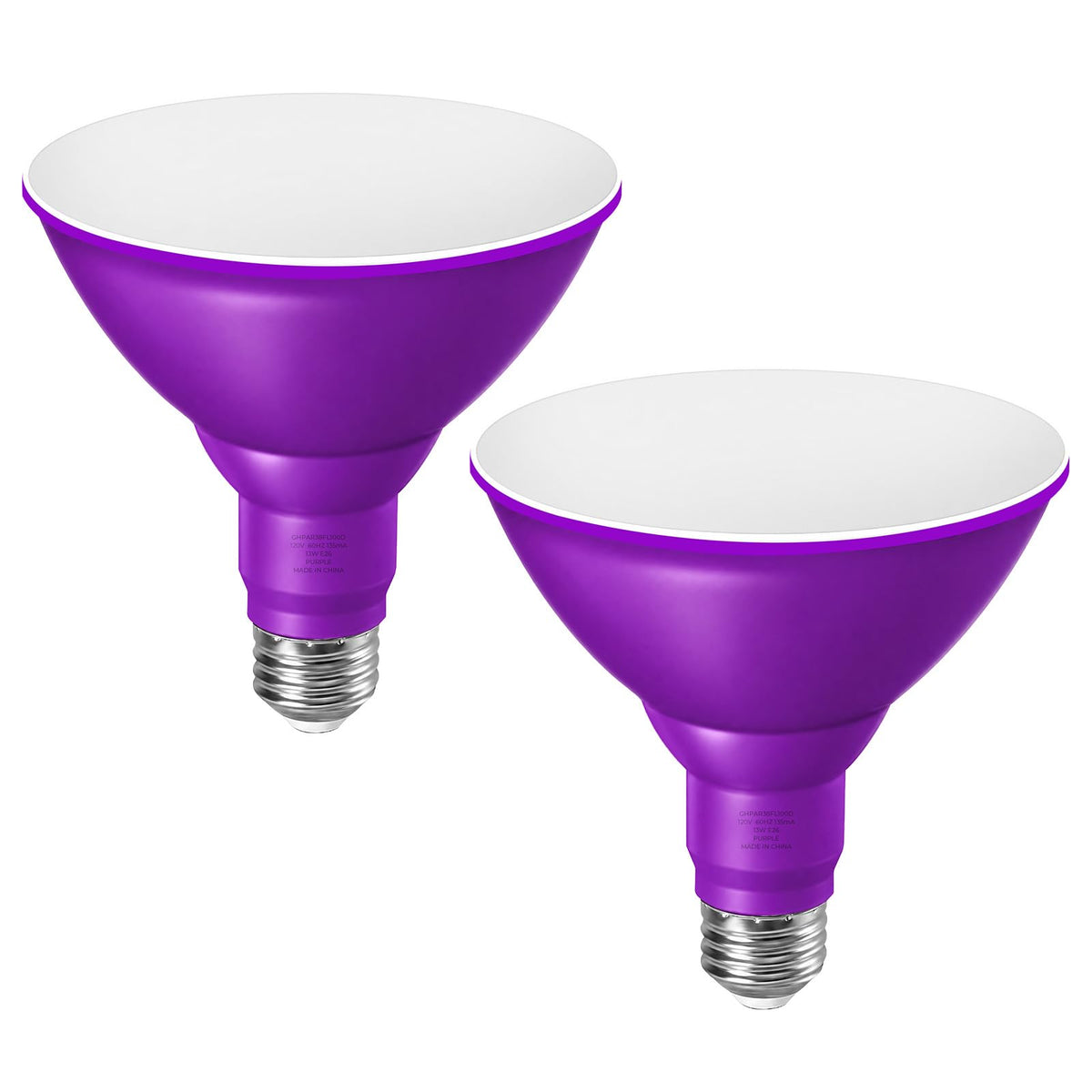 PAR38 Dimmable Purple Light Bulb (Purple / 2 Pack)