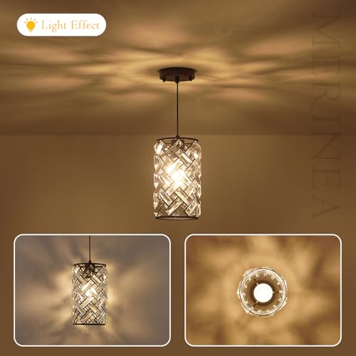 Black Crystal Pendant Light (Round Black)