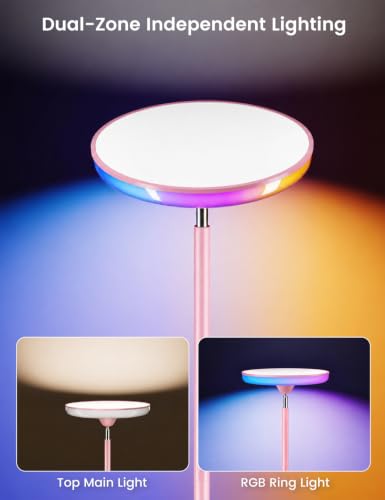 UFO Torchiere Floor Lamp (Pink)