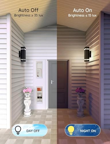 Motion Sensor Dusk to Dawn Outdoor Wall Lights (3 Pack / 1 Layer)