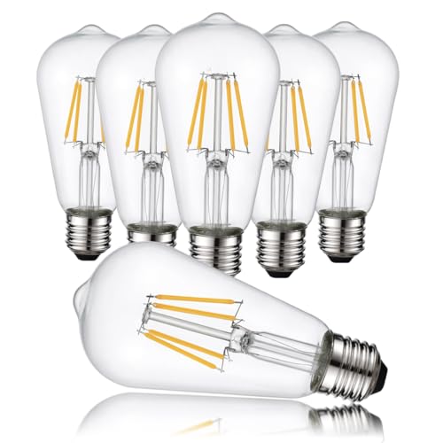 Vintage LED Edison Bulb (St58-clear Glass 2700k / 6 Count (Pack of 1))