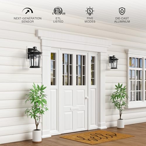 Large Black Motion Sensor Outdoor Lights (Black / Large 1-Pack)