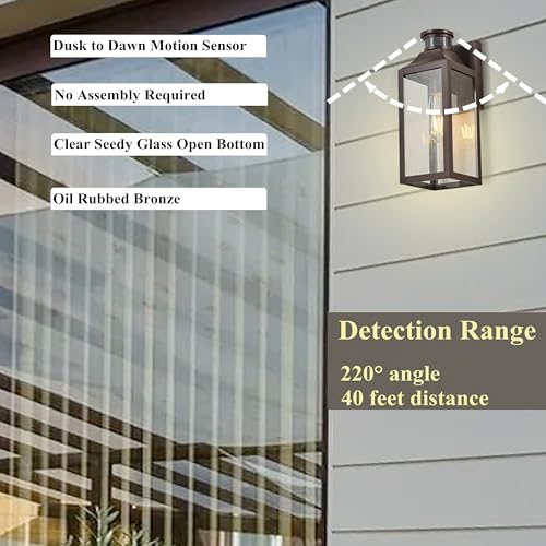 12.75" Bronze Motion Sensor Traditional Outdoor Light Fixture 1 Pack (Bronze / 1 Pack H12.75" Motion)