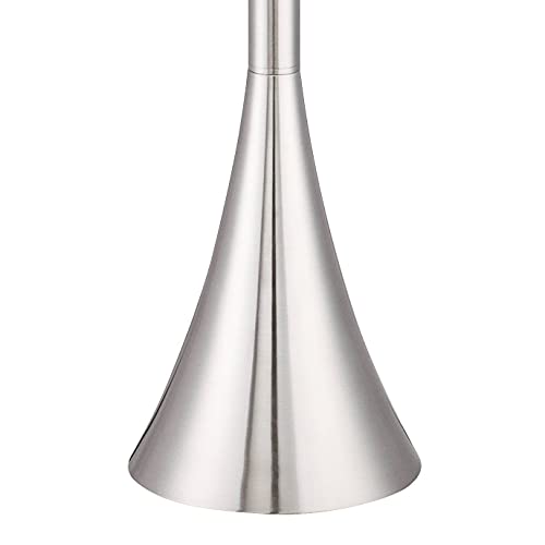 Piazza 76.8" Tall Nickel Torchiere Floor Lamp with Riser (Silver Brushed Nickel - Riser Included)