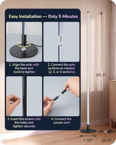RGBCW Corner Floor Lamp (RGB Black)