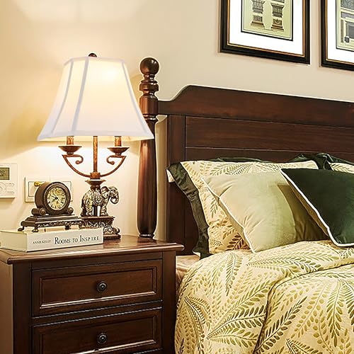 Square Lamp Shade for Table Lamps (8 x 14 x 11 inches - 1 Pack / Cream)