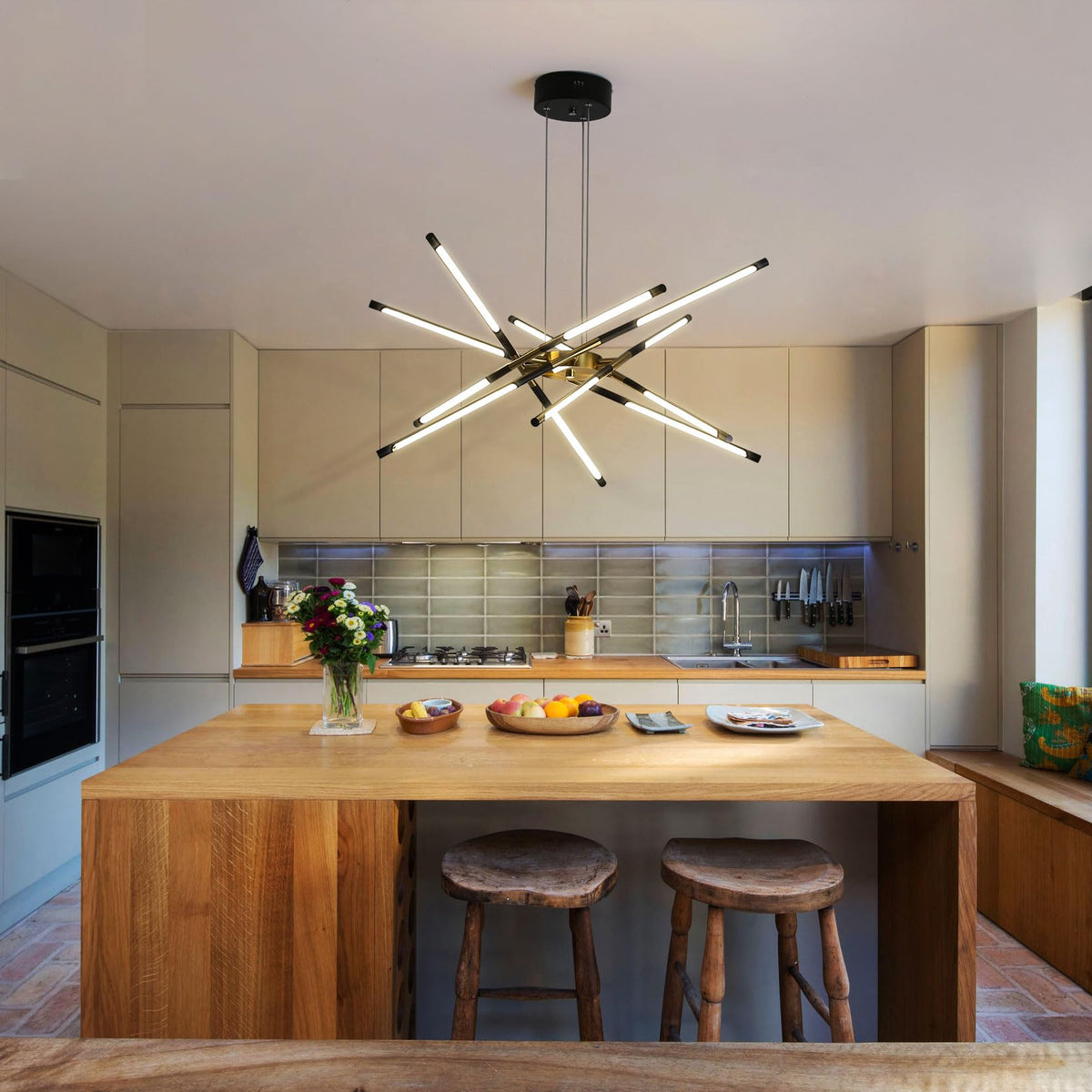 Black and Gold Chandelier (12Head-Non-Dimmable)