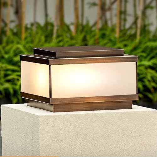 All Copper Steel Glass Outdoor Post lights (Frosted glass / 12X12IN)