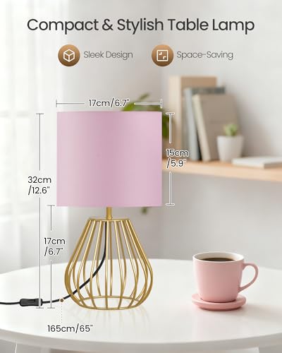 Pink and Gold Table Lamp (Pink + Gold)