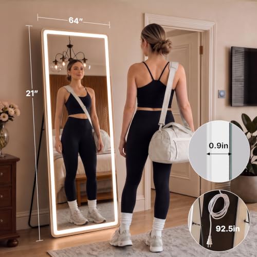 21"x64" Full Length Mirror with Lights (Basic Led-white Rect / 64"L x 21"W)
