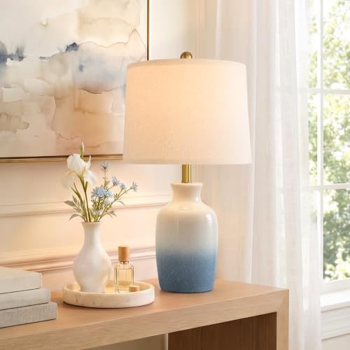 24'' Ceramic Table Lamp for Living Room (Gradient Blue)