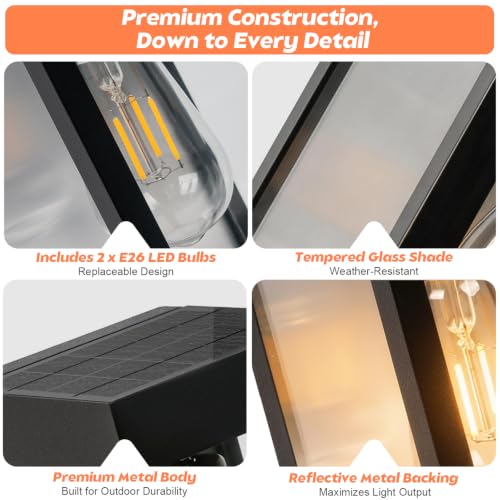 Solar Wall Sconce with Motion Sensor (12in)