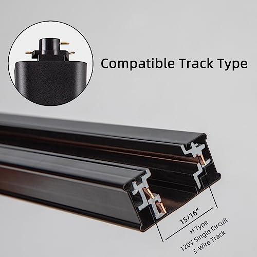Track Lighting Heads 12W H (Black - 1 Pack)